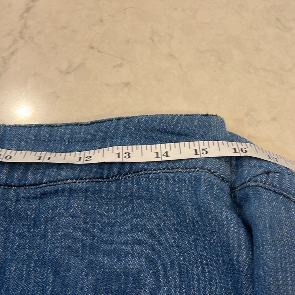 Free People Blue Striped High-Low Denim Wrap Skirt - Picture 8 of 10